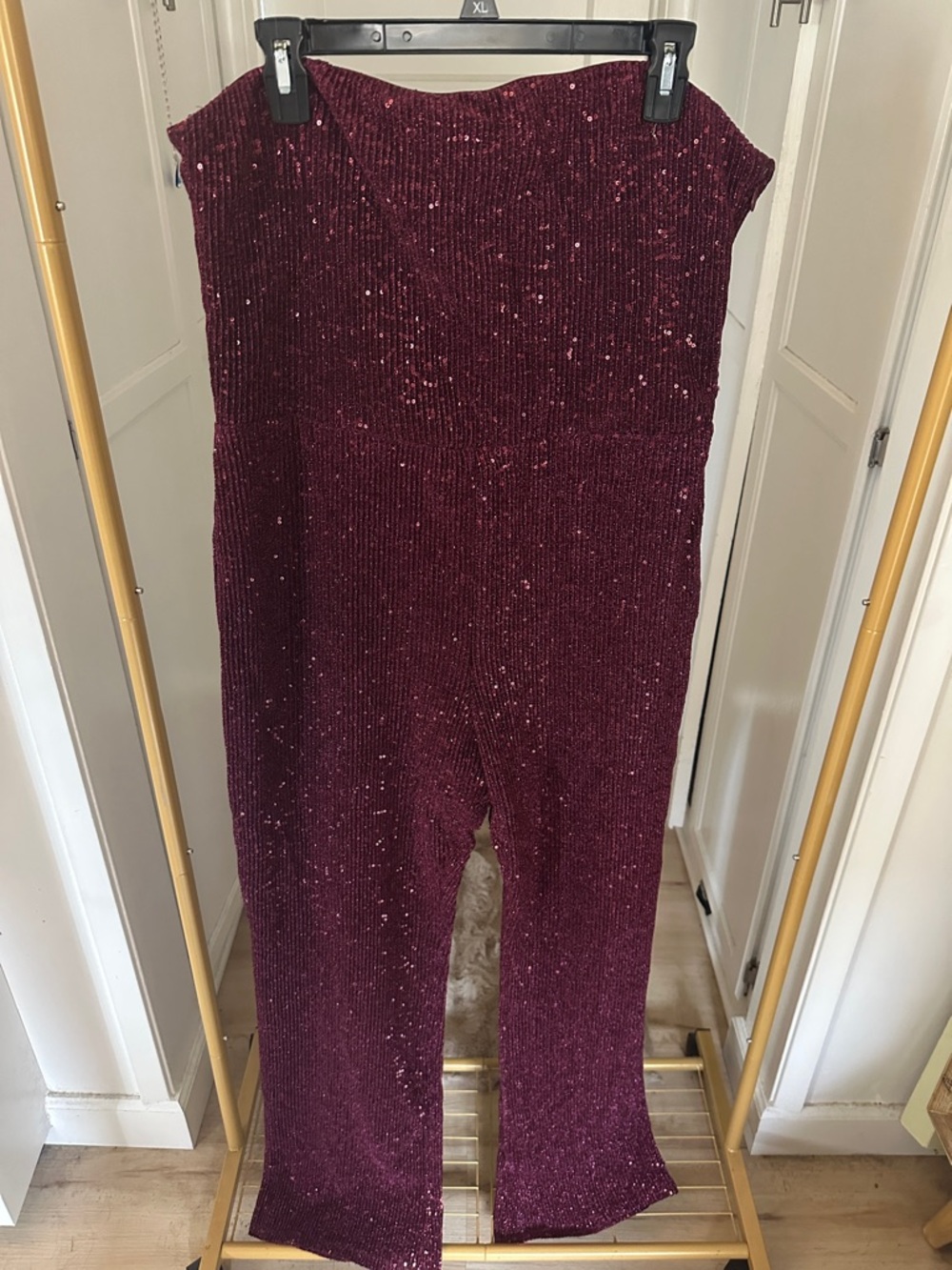 wild fable Burgundy Sequin Knit Jumpsuit